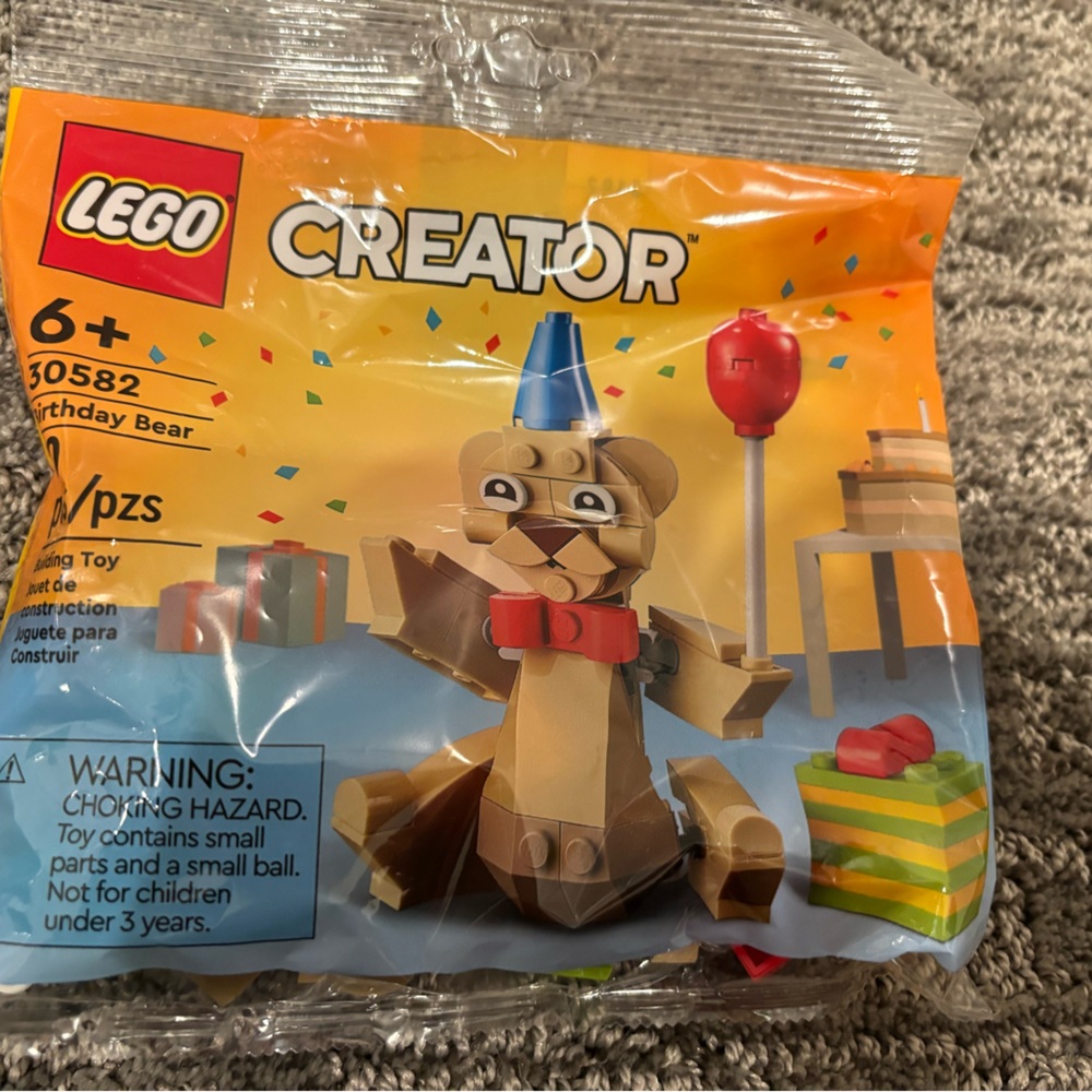 New sealed teddy bear poly bag.